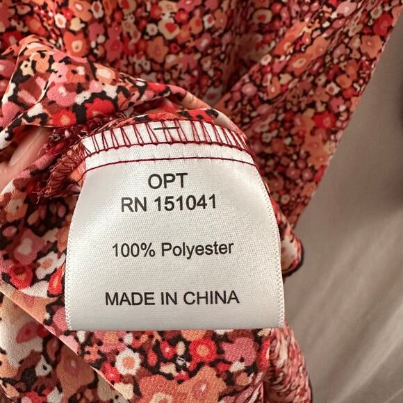 O.P.T One Pretty Time Anthropologie Dress Peasant Tiered Midi Floral Boho Medium - Picture 12 of 12
